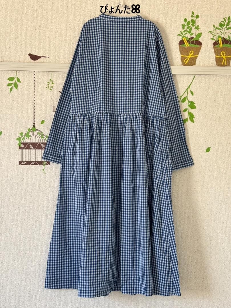 はな門　美品★初恋草ギンガムワンピース