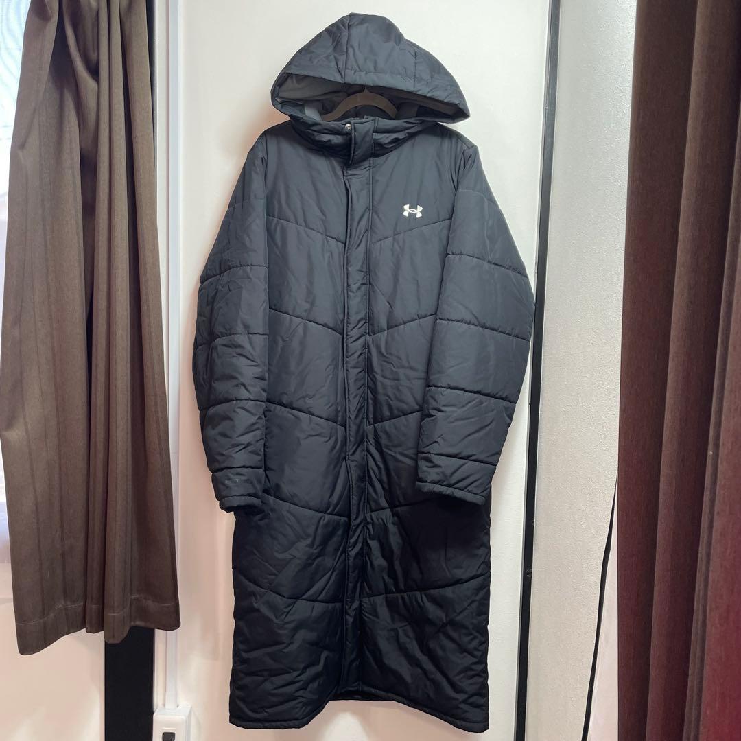 UNDER ARMOUR XL 黒 ブラック ベンチコート ダウン 極　防寒 冬