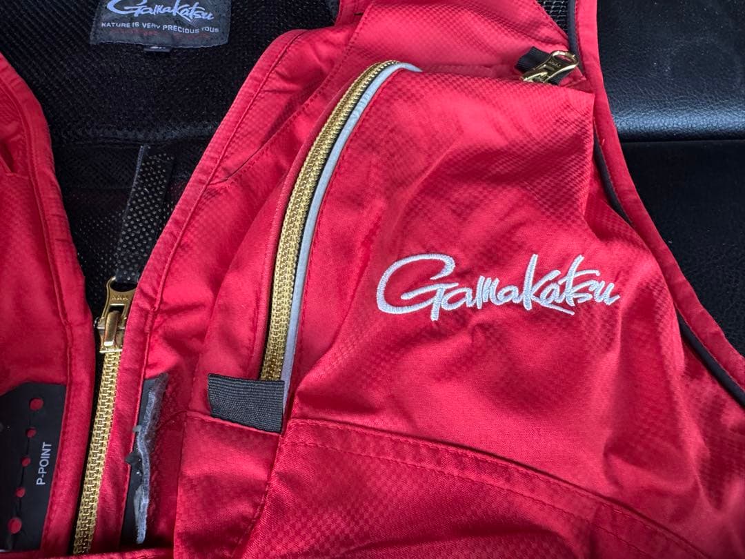 がまかつ　 鮎ベスト GM-2296 レッド ウインドストッパー®️ 3Ｌ