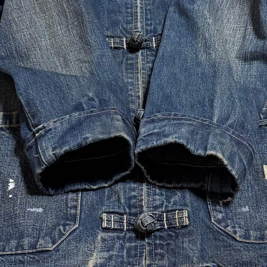 【訳あり】 NEIGHBORHOOD デニムカンフージャケット ペンキ飛ばし M