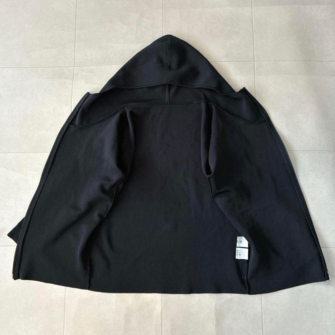 美品 SOEJU ソージュ♡ミラノリブニットパーカー ブラック 洗える フーディ