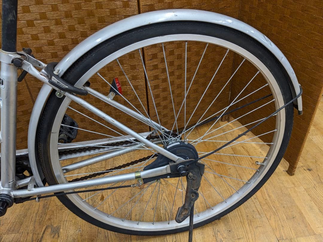 U083 普通自転車　27インチ シルバー　シンプルタイプ