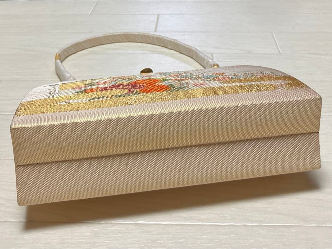 《未使用》佐賀錦　草履バッグセット　花ぎおん　ゴールド