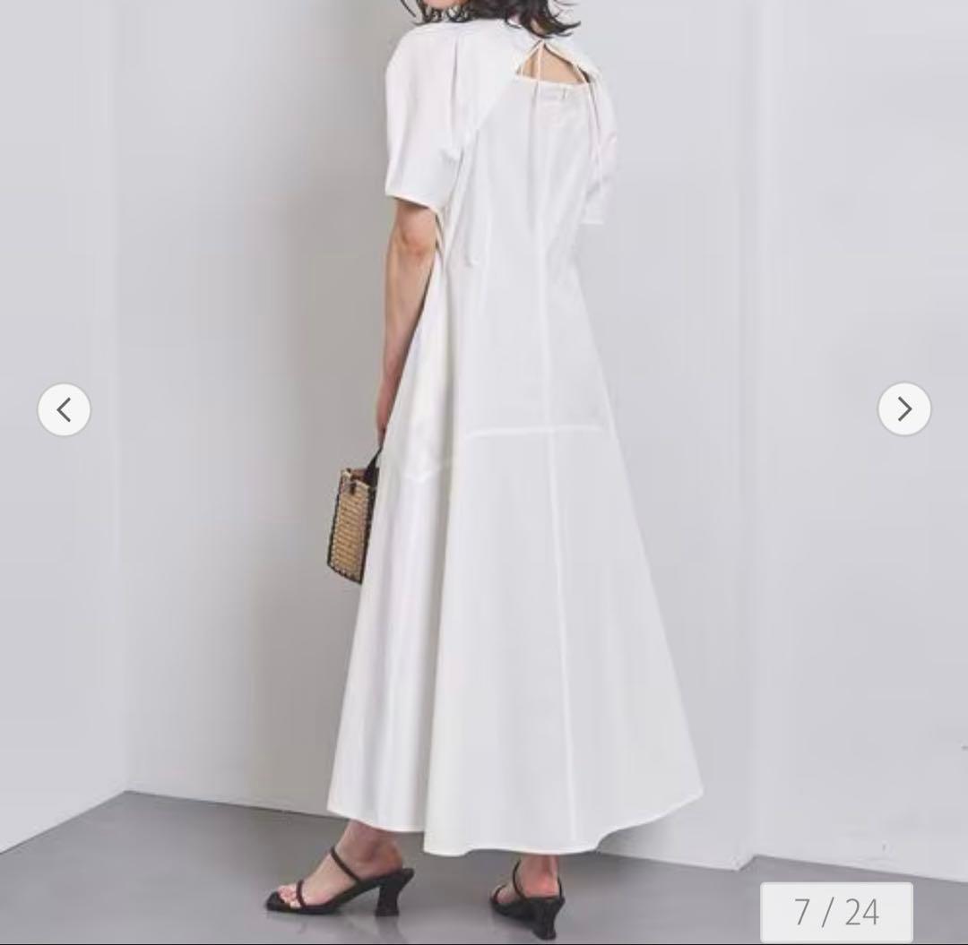 ユナイテッドアローズ オープンバック パフスリーブ ワンピース