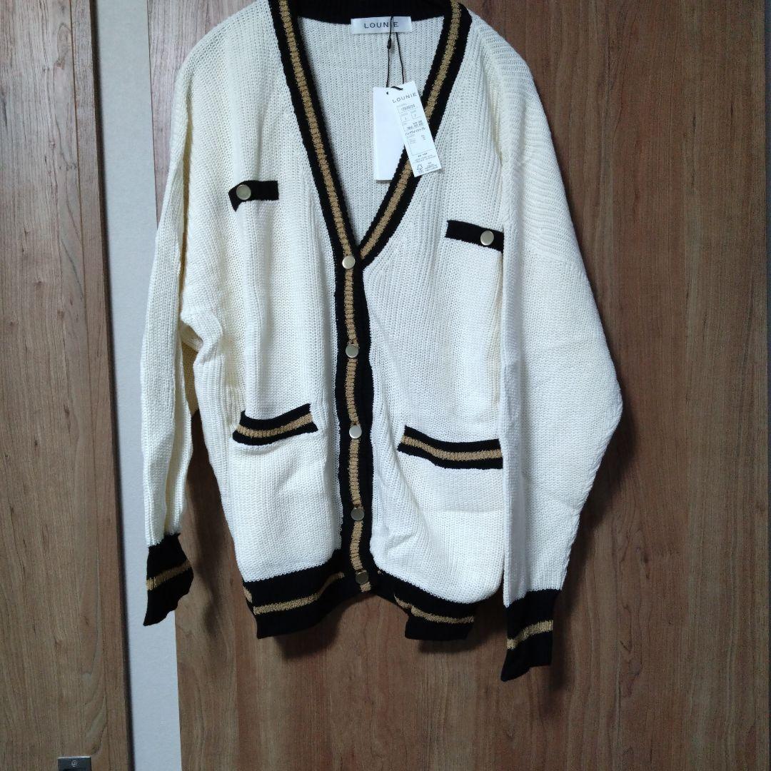 チャチャ 未使用 LOUNIE 黒 Vネック ニットベスト フリーサイズ