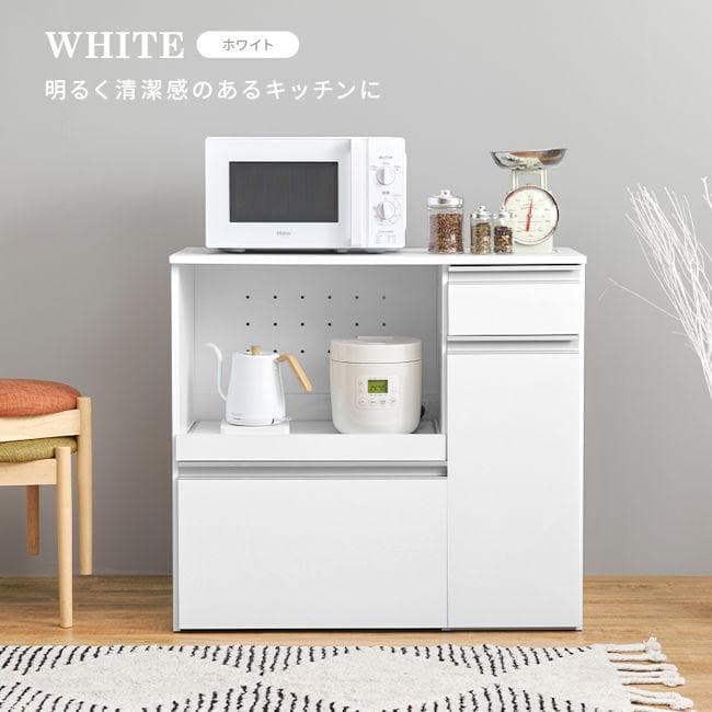送料無料キッチンカウンター幅89cm コンセント付 レンジ台 新品（765）