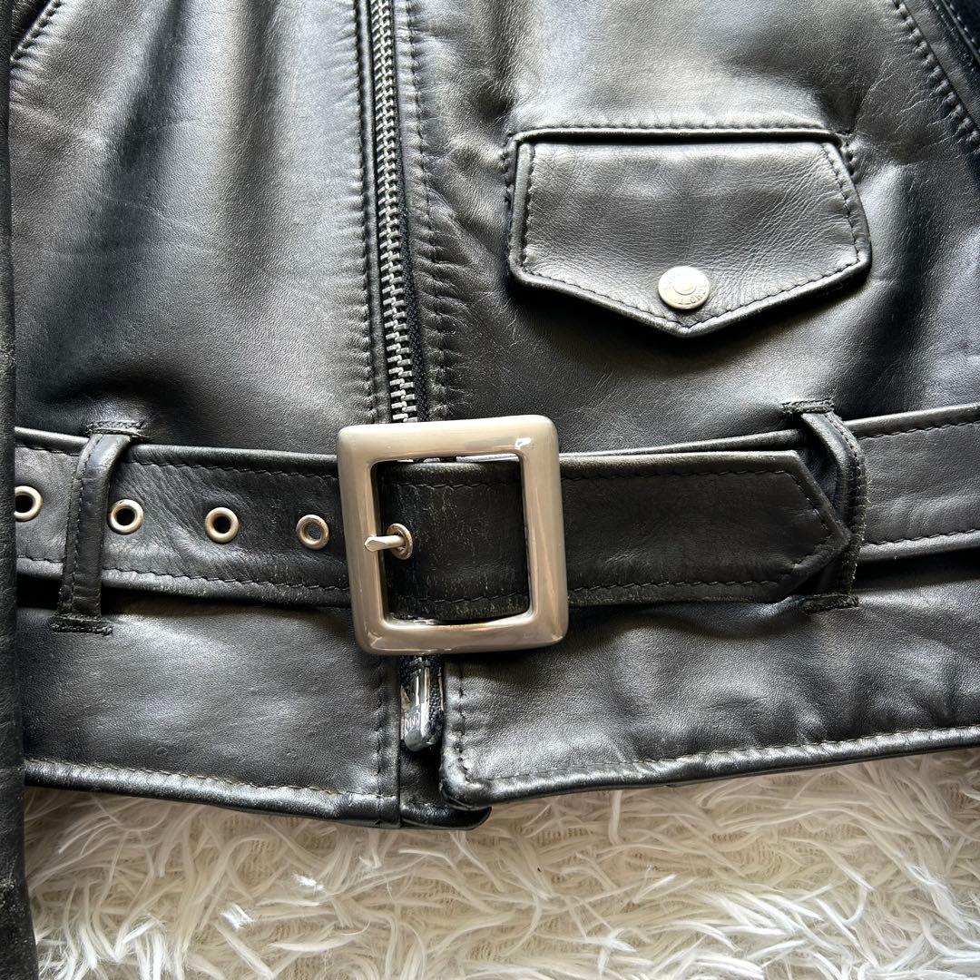 schott ショット ダブル ライダースジャケット 618 レザー　黒　36
