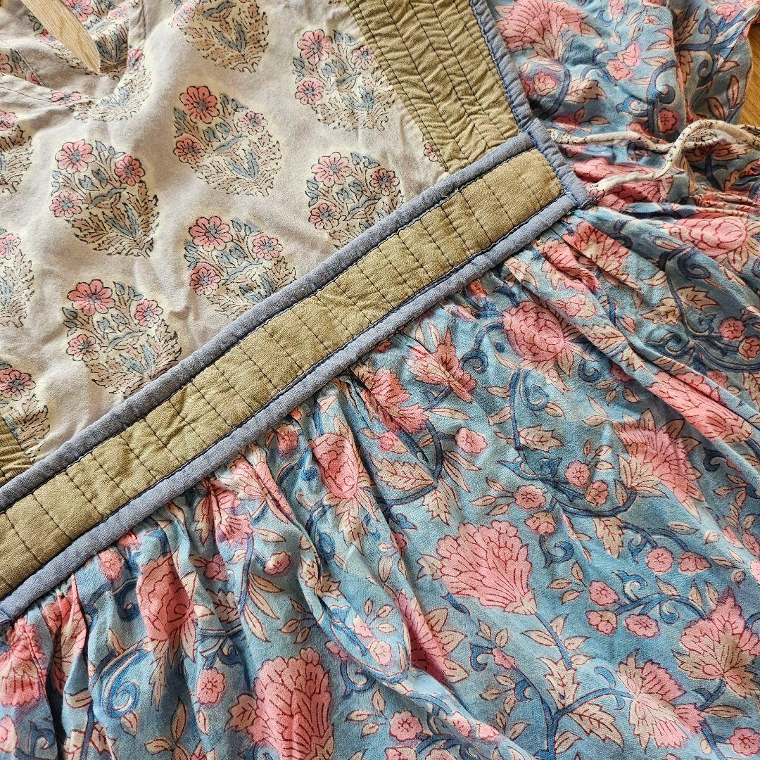 び*ー様 saruche 花柄 Vネック 長袖ワンピース