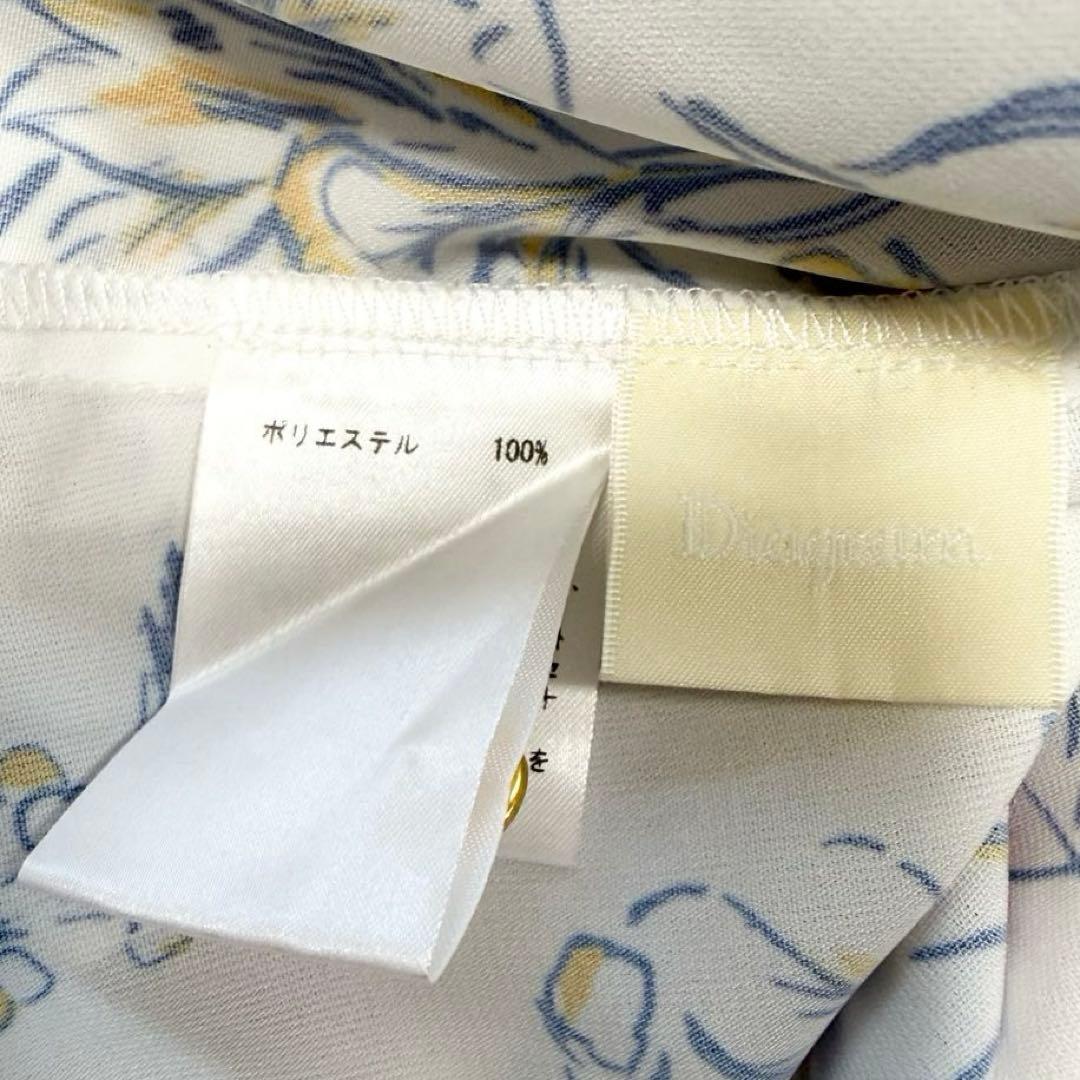 【美品✨】ダイアグラム ワンピース ロング 花柄　プリント シャツ リボン　36