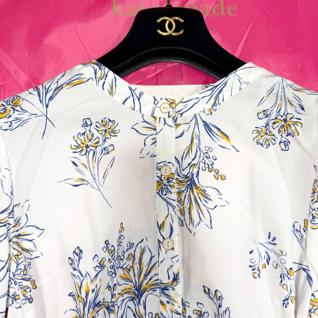 【美品✨】ダイアグラム ワンピース ロング 花柄　プリント シャツ リボン　36