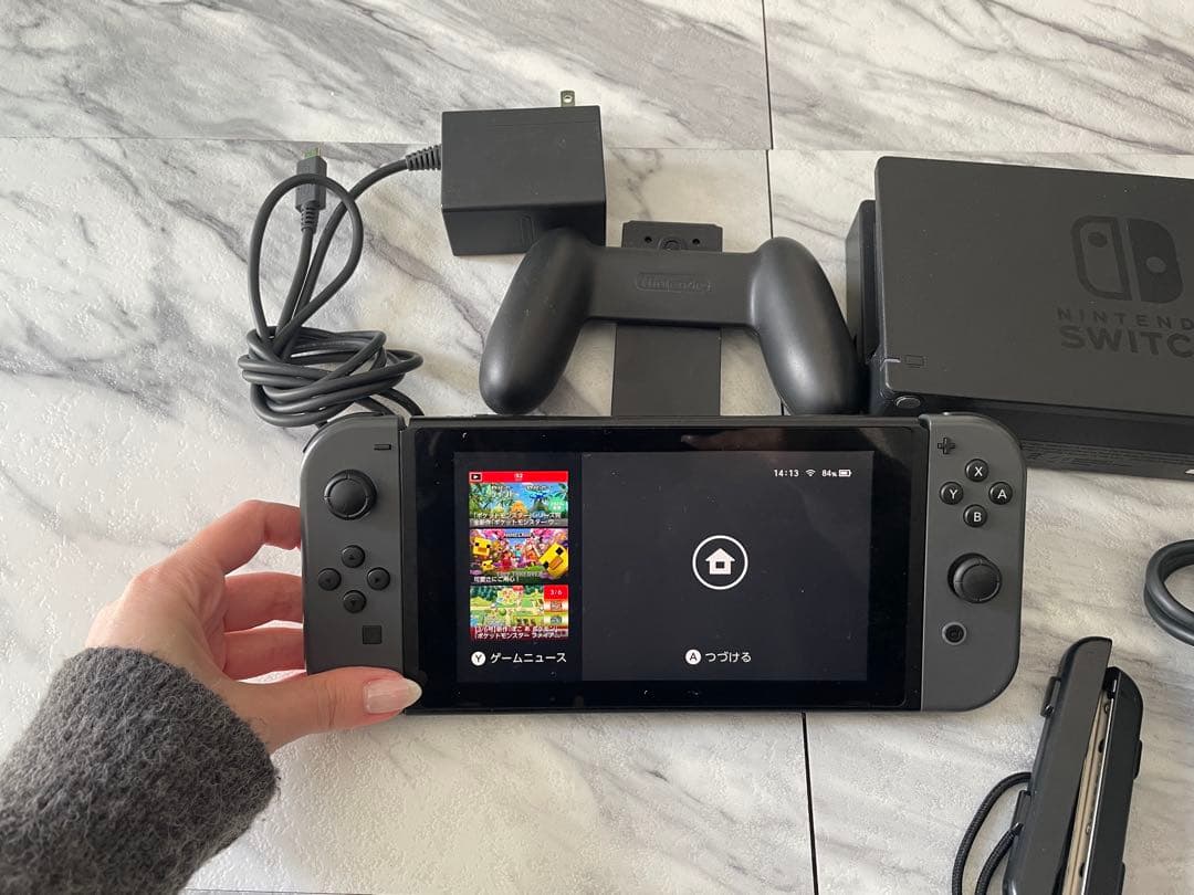 Nintendo Switch 本体 グレー 動作確認済み ドック付