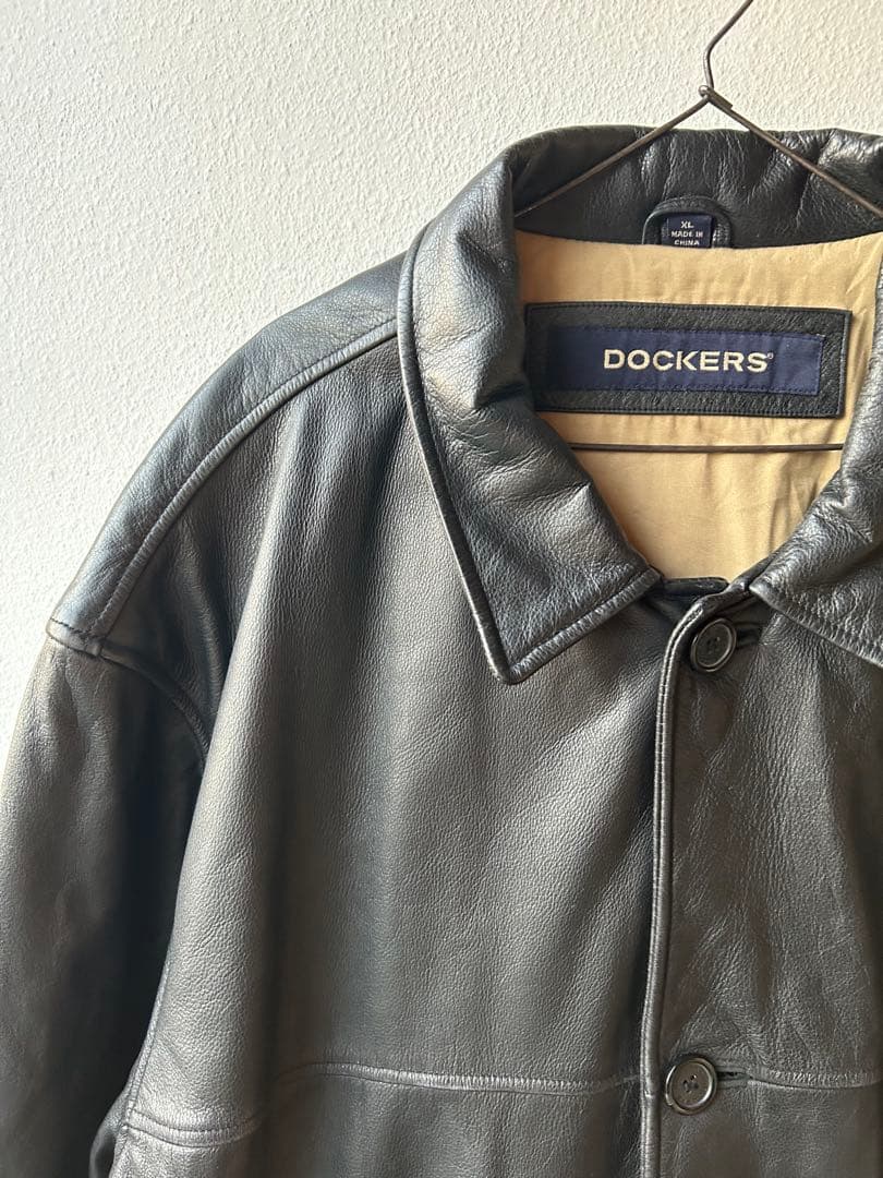 90s Dockers レザーコート レザーカーコート カウレザー 馬革