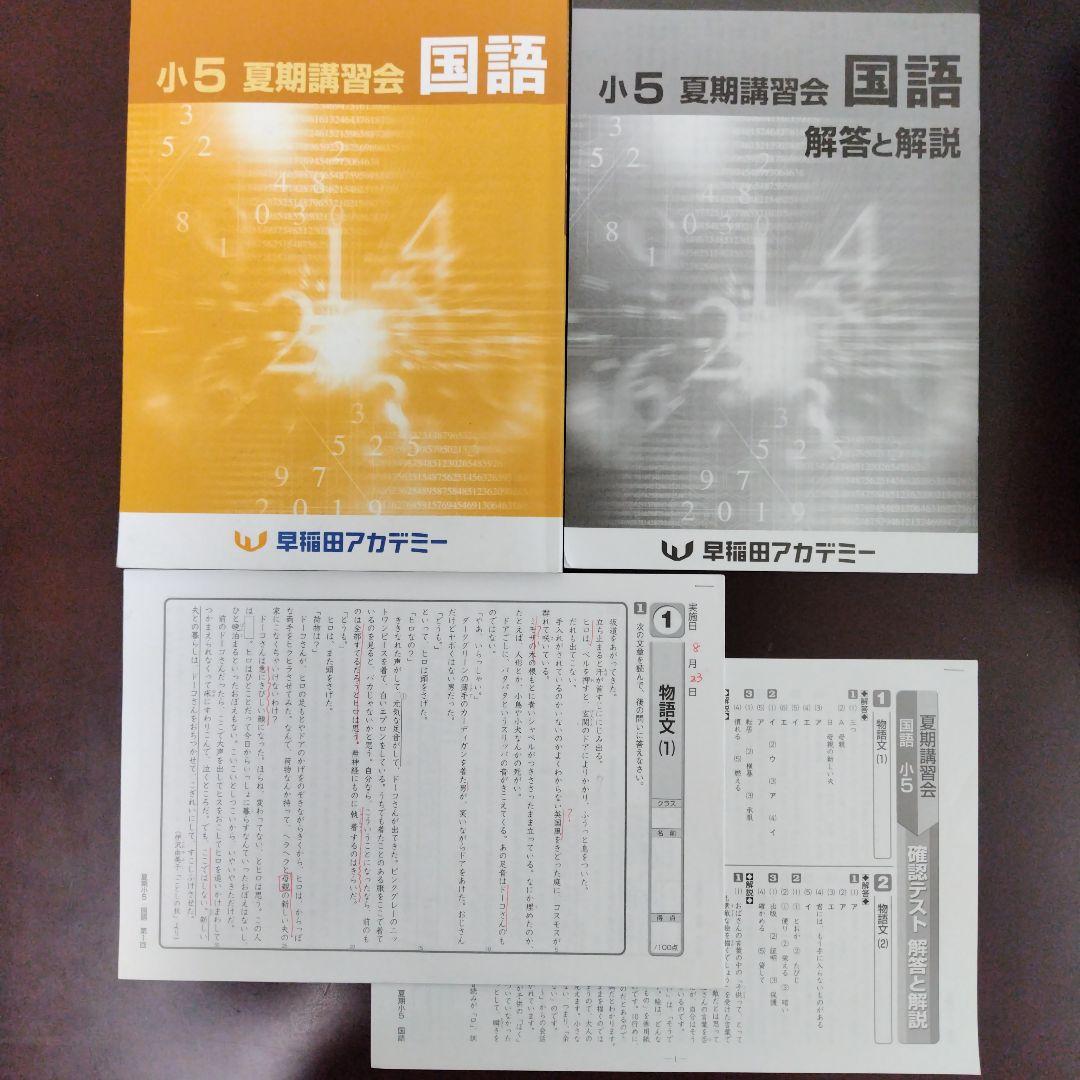小５ 夏期講習会セット 早稲田アカデミー