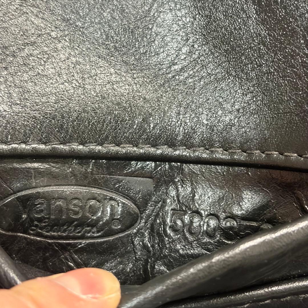 美品✨バンソン レザーベスト 38size 黒 ゴールデンサイズ 牛革 ジップ