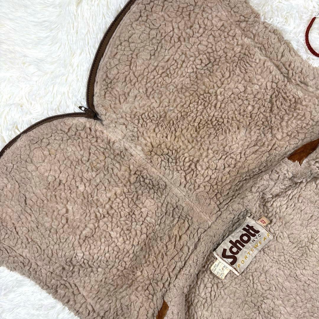 ✨激レア・セーラーフード付き✨ショット　レザージャケット　スウェード　ボア　XL