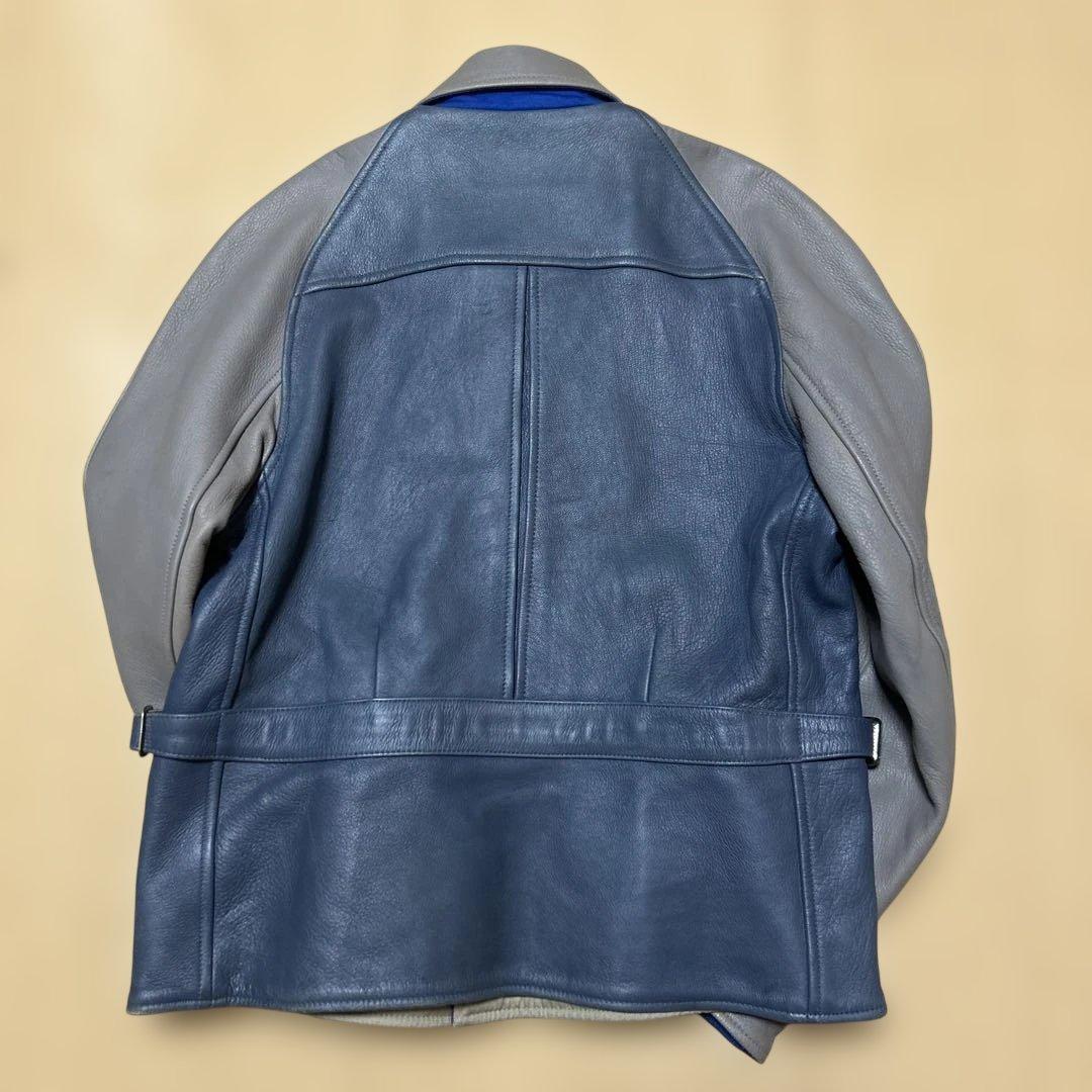 Warehouse レザージャケット M BLUE&GRAY ディアスキン