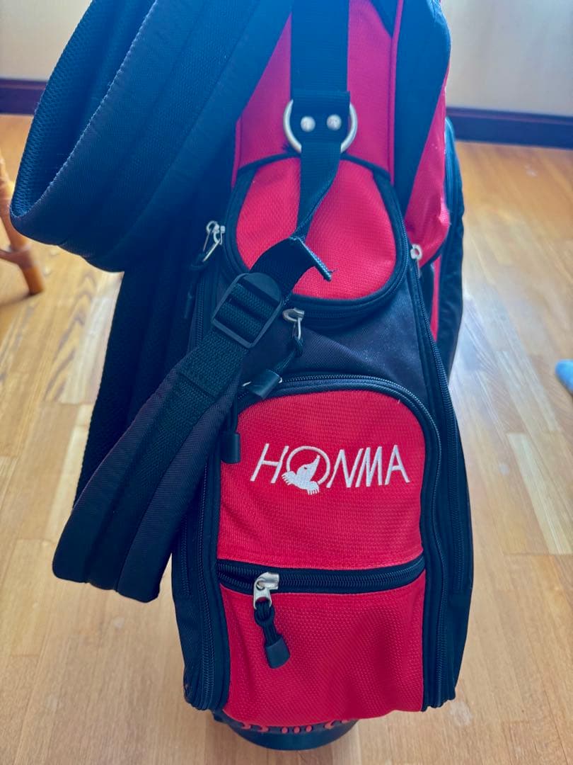 HONMA スタンド付キャディバッグ 赤黒　スタンド付