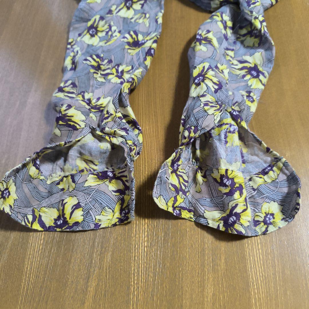 美品　アンシェヌマン　花柄　リネンシャツワンピース　はおり　サイズ2