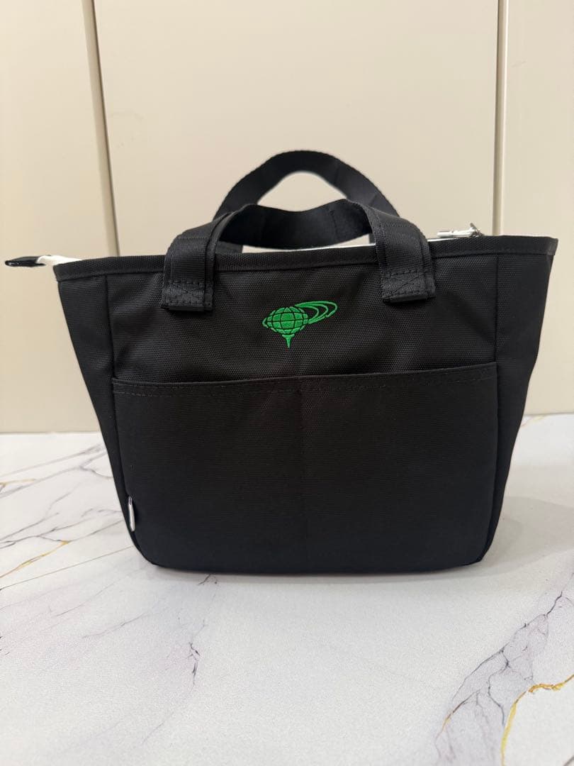 美品 BEAMS GOLF 小型トートバッグ 黒 ラウンドバッグ