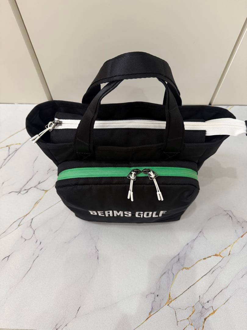 美品 BEAMS GOLF 小型トートバッグ 黒 ラウンドバッグ