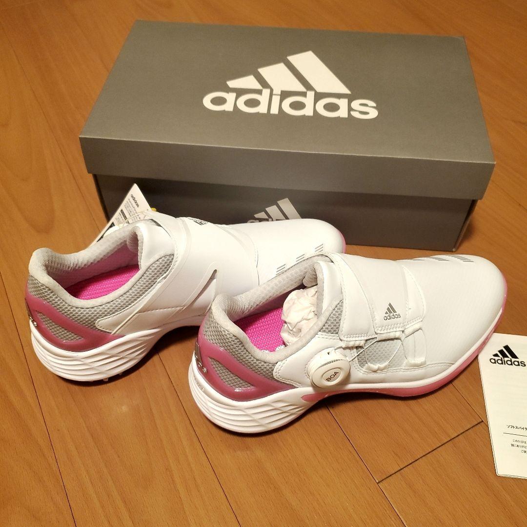 adidas ゴルフシューズ 女性用 ホワイト/ピンク24cm