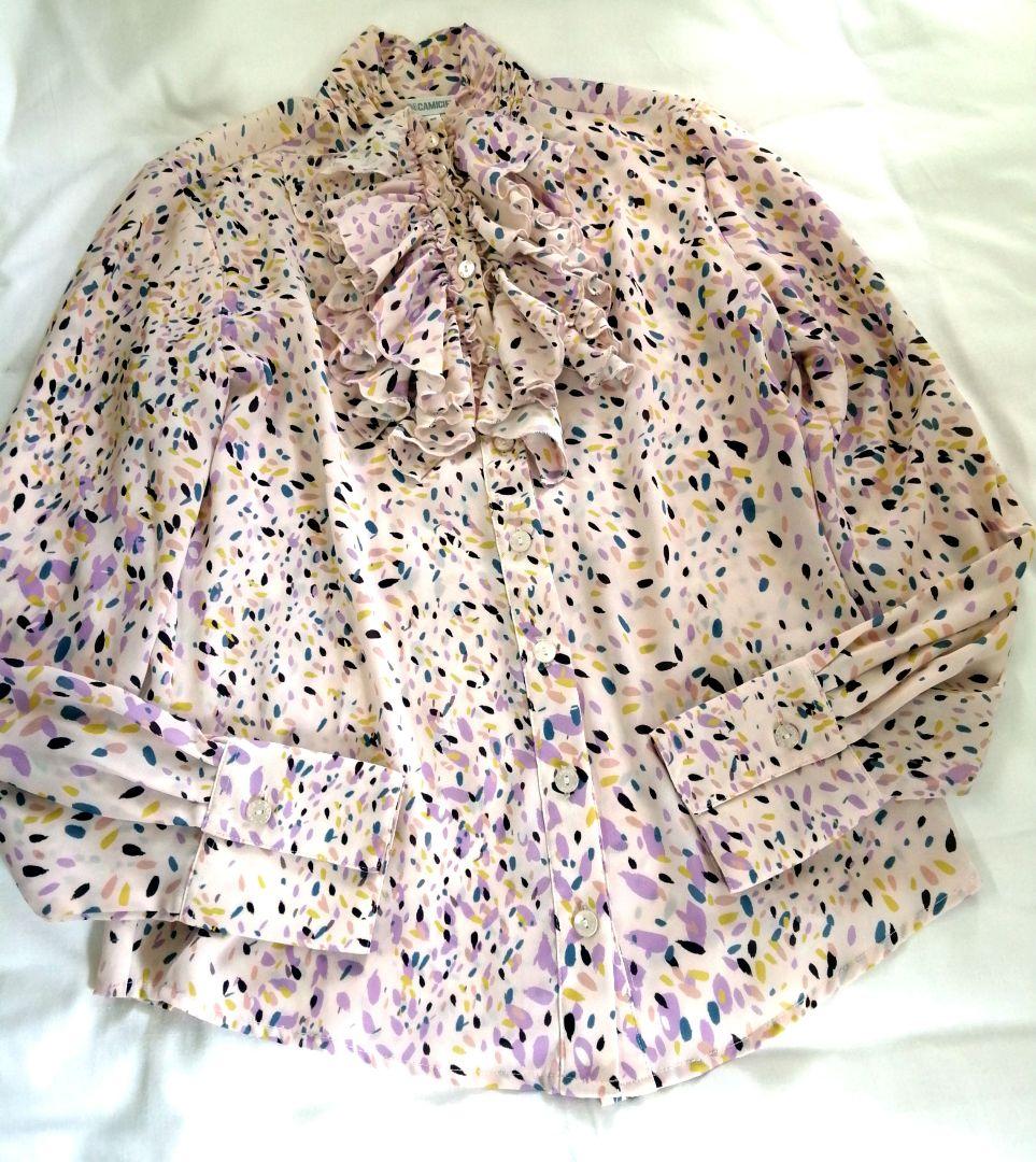 【極美品25300円】ナラカミーチェ♦️春物✨女子アナ✨フラワーシャワーフリル