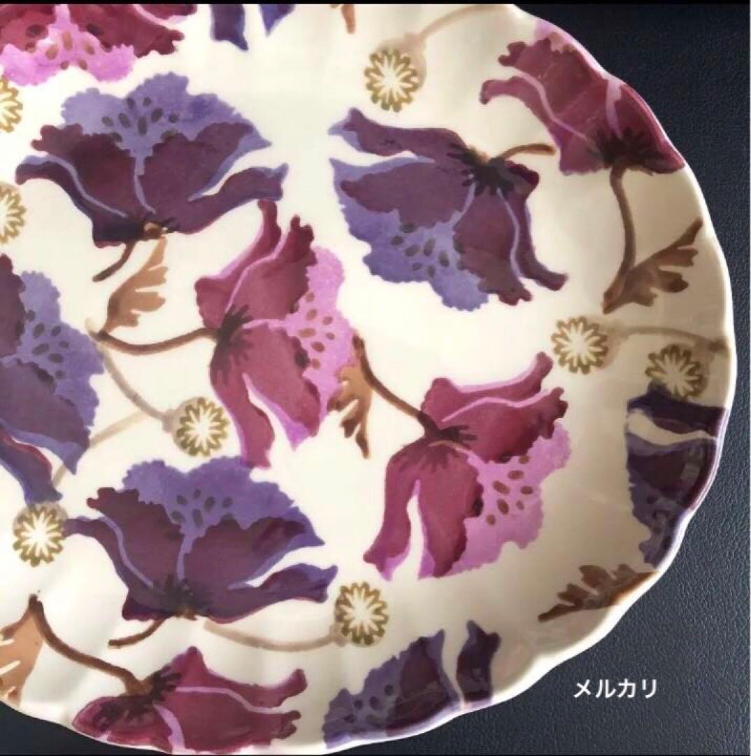 新品　エマブリッジウォーター パープルポピー　脚付オーバルプラッター クリスマス