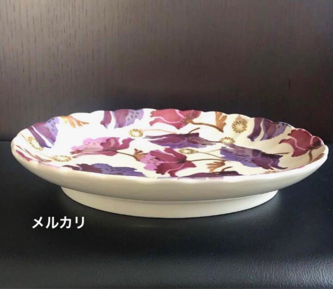 新品　エマブリッジウォーター パープルポピー　脚付オーバルプラッター クリスマス
