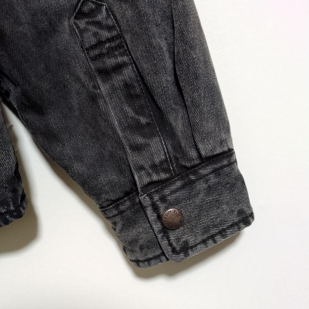 シュプリーム　デニムジャケット　黒　裏ボア　CPOシャツ　バックロゴ　L