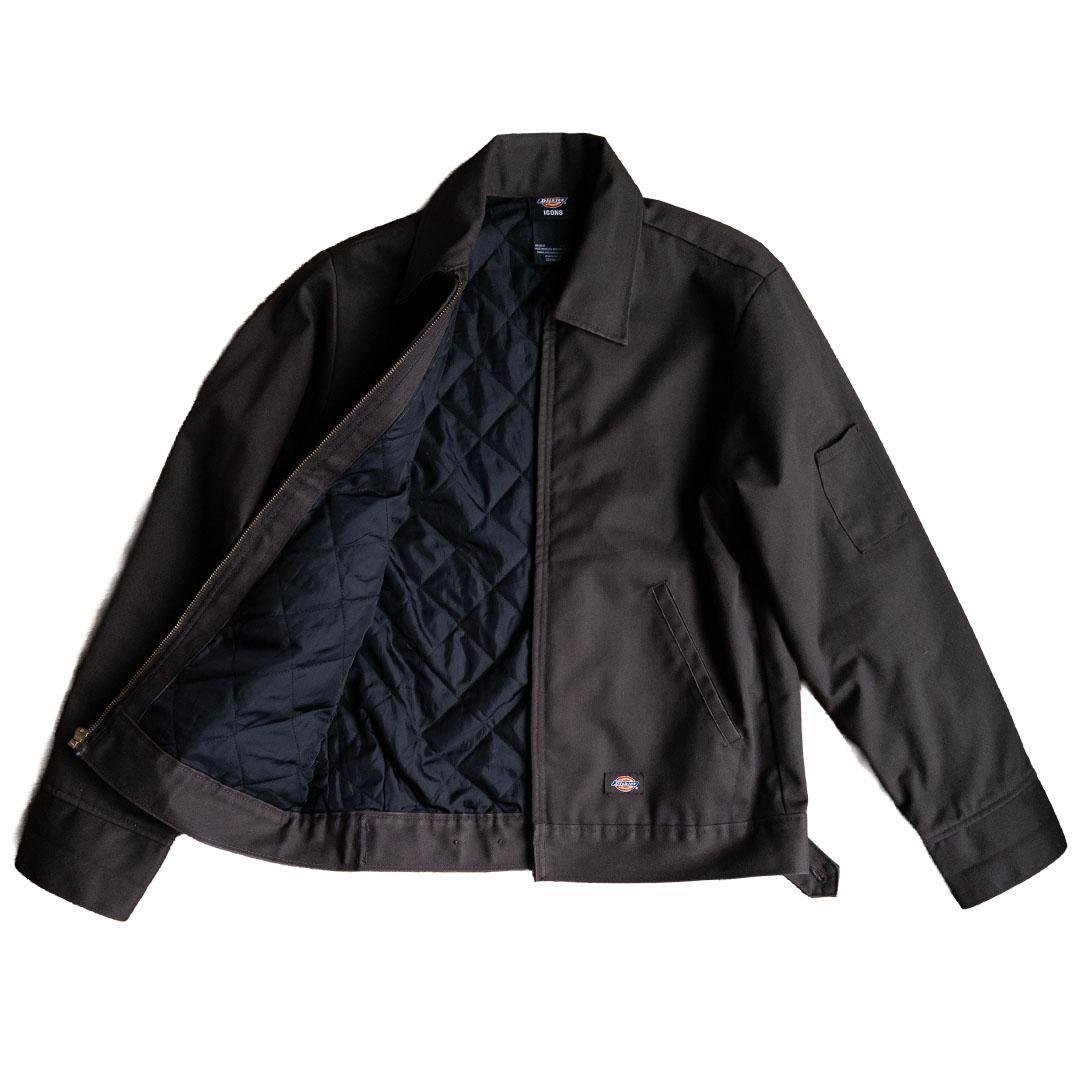 Dickies アイゼンハワージャケット ブラウン 裏地キルト S (TJ15)