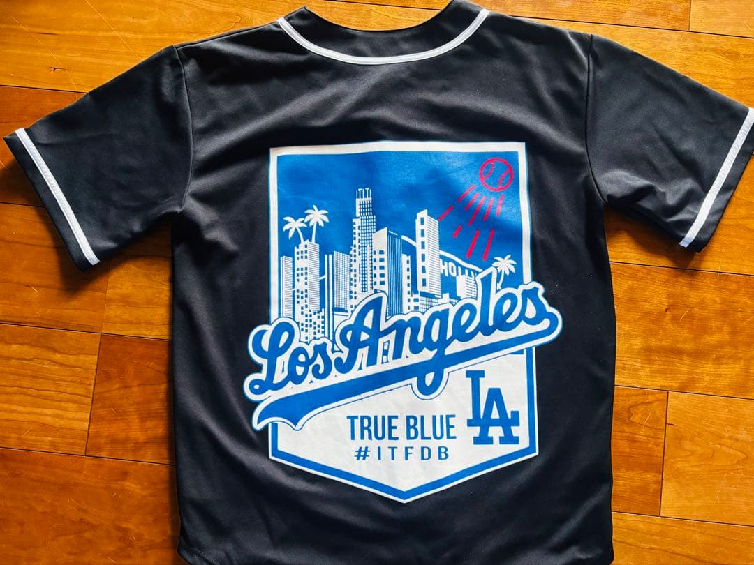 Size M Los Angeles ベースボールシャツ ダークブルー