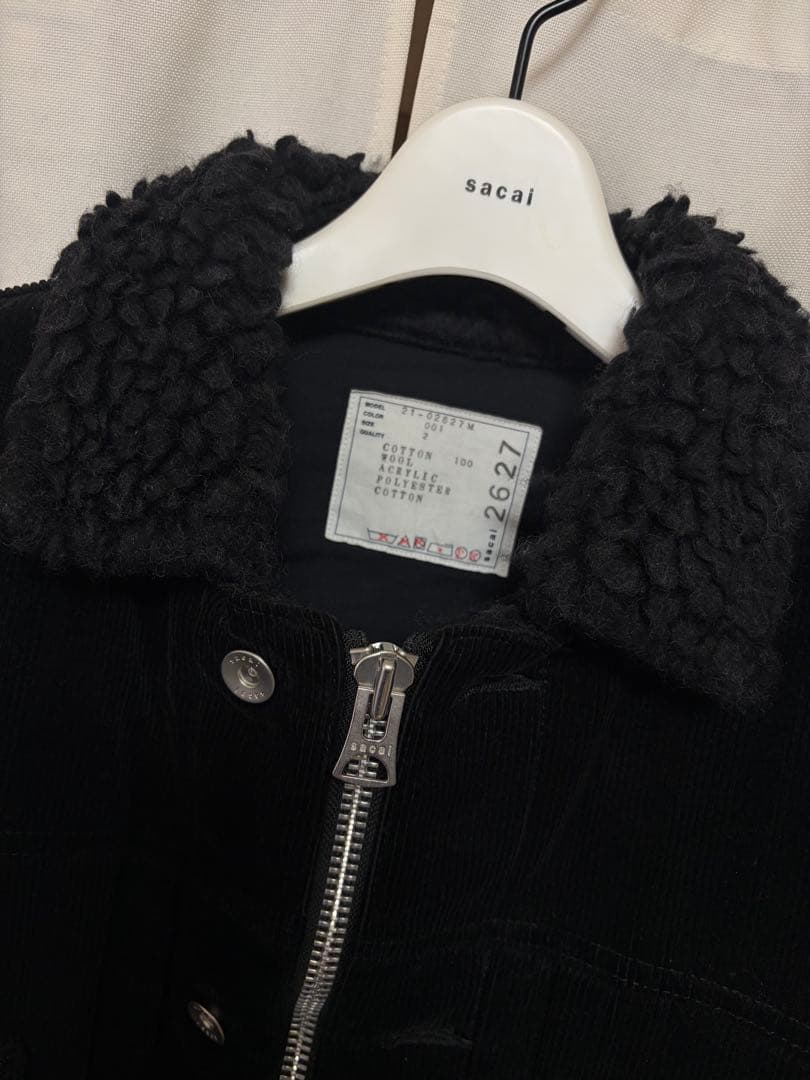 Mash sacai サカイ 21AW コーデュロイ ジャケット ボア