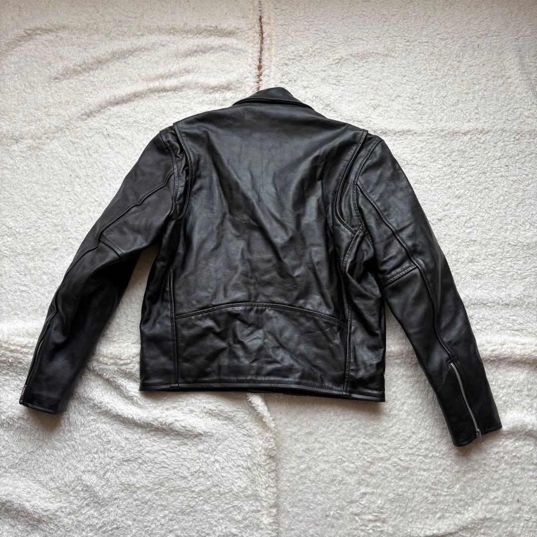 HORN WORKS ブラック レザー ダブルライダース L バッファロー