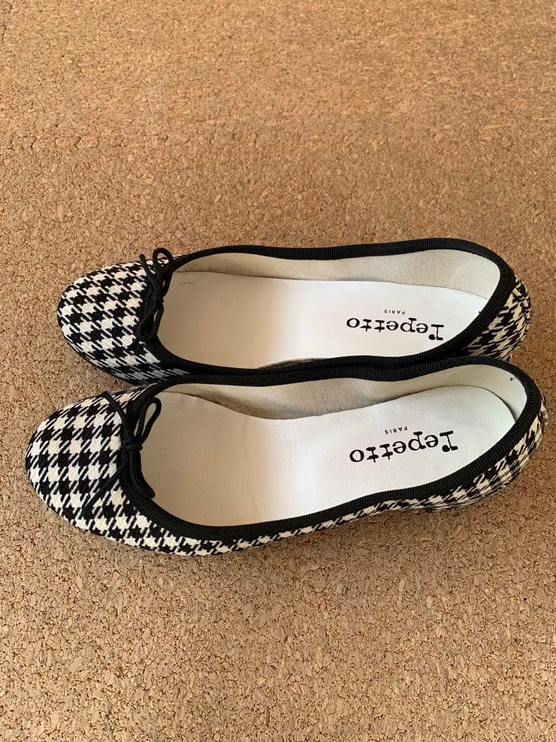 Repetto バレエシューズ 白黒ハウンドトゥース