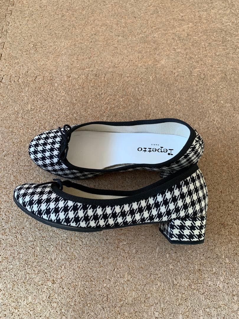 Repetto バレエシューズ 白黒ハウンドトゥース