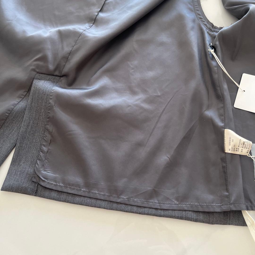 anuke カットオフツイルベスト　グレー　ジレ　トップス　ノースリーブ　36