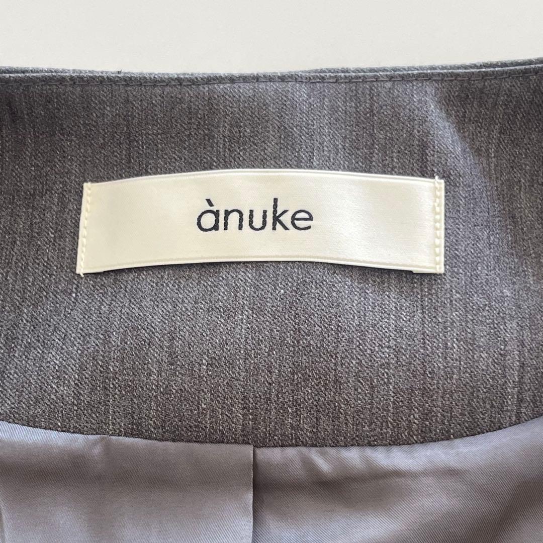 anuke カットオフツイルベスト　グレー　ジレ　トップス　ノースリーブ　36