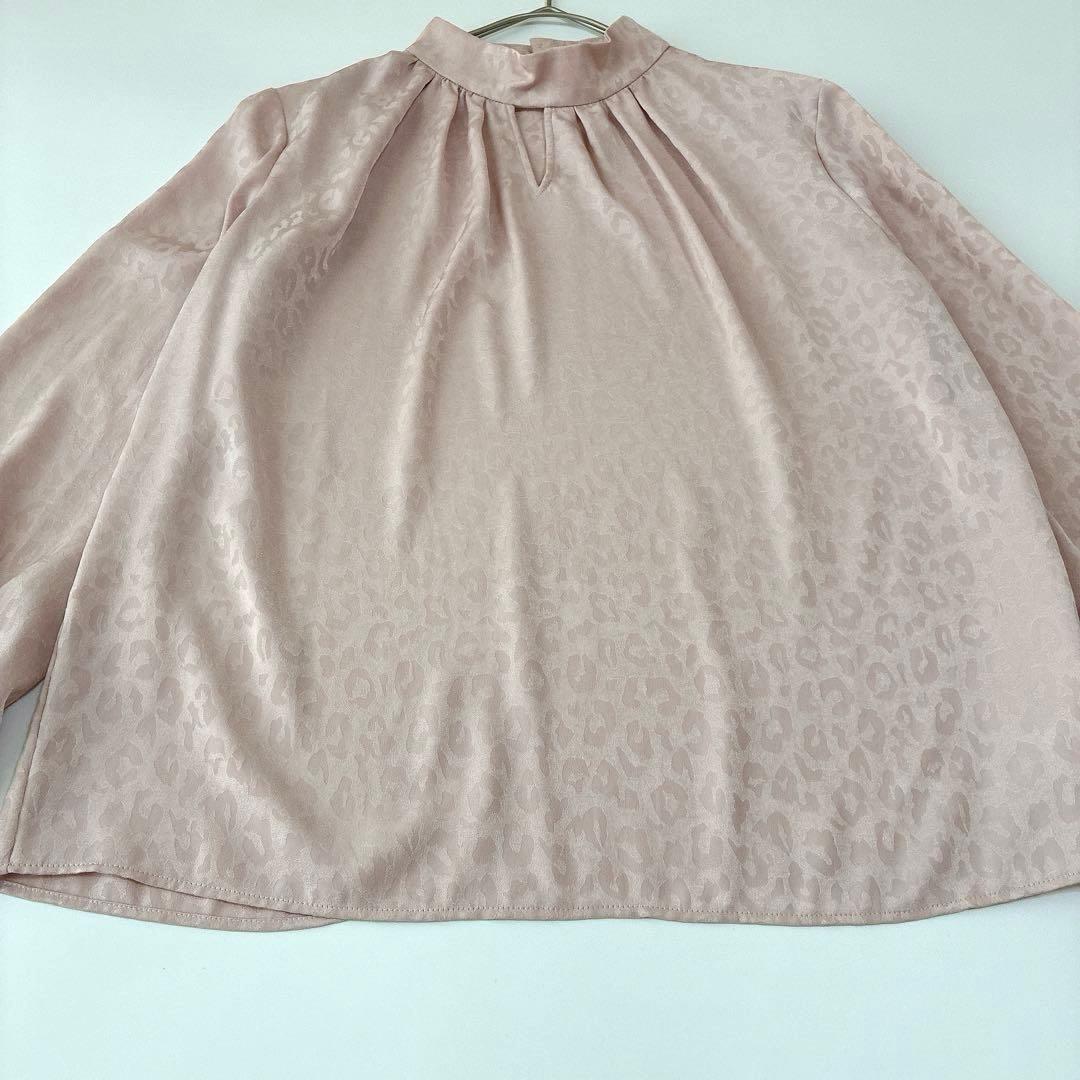 美品 ピンクレオパードPINKY&DIANNE スタンドカラージャガードブラウス