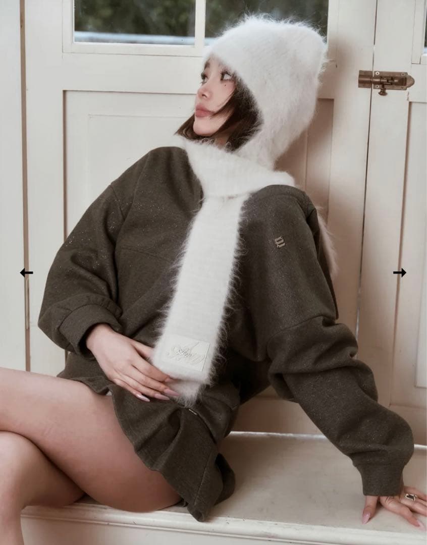 最終値下げandwang Fluffy cat knit hat
