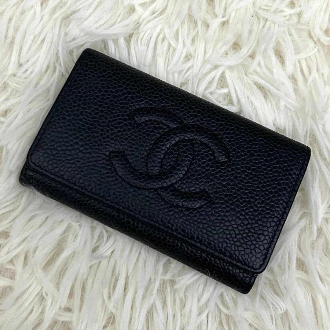 【専用】CHANEL キャビアスキン ココマーク 6連キーケース ブラック