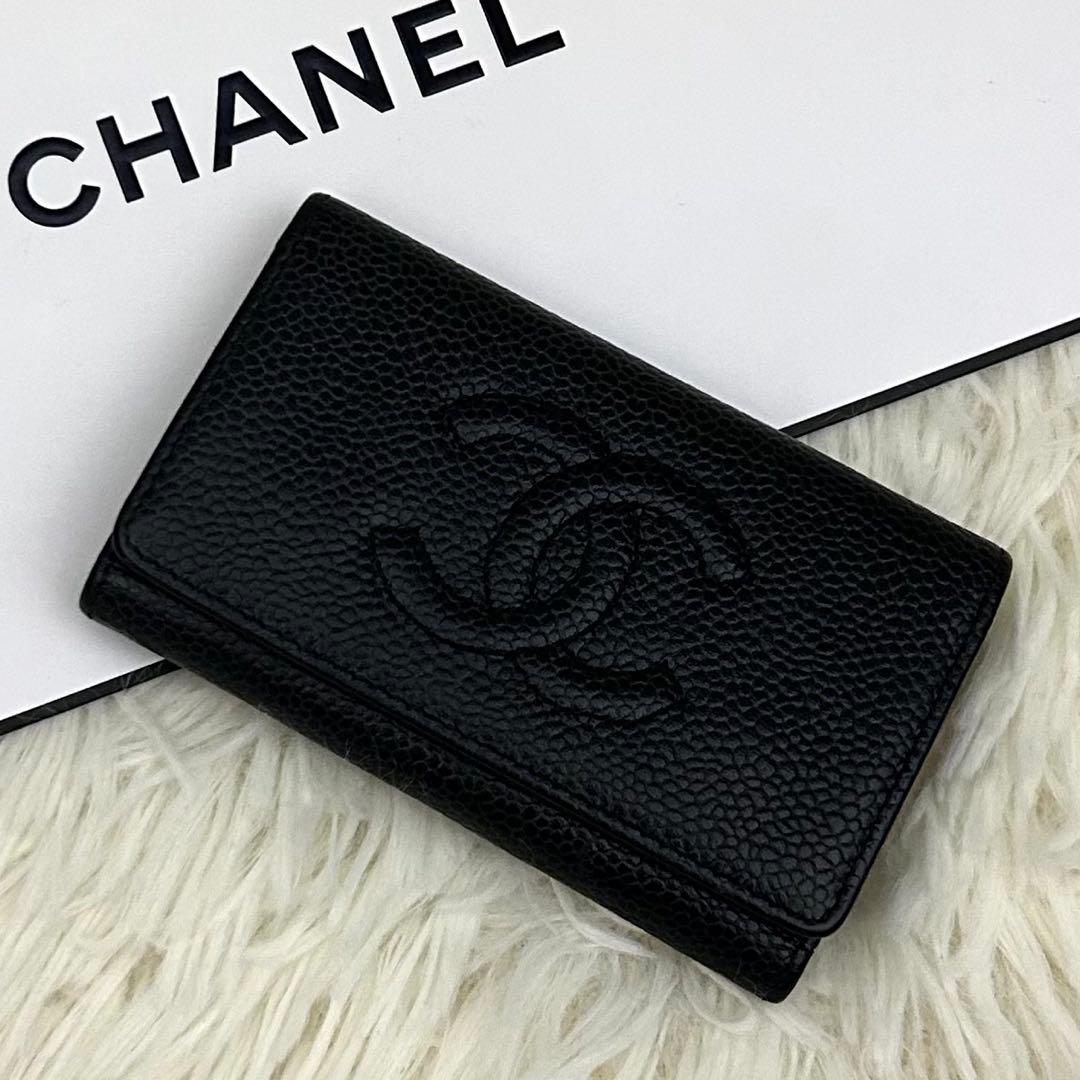 【専用】CHANEL キャビアスキン ココマーク 6連キーケース ブラック