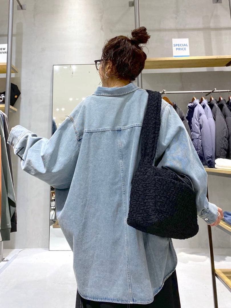 ニコアンド＊Misayoさんプロデュース BIGデニムシャツ スモーキーブルー