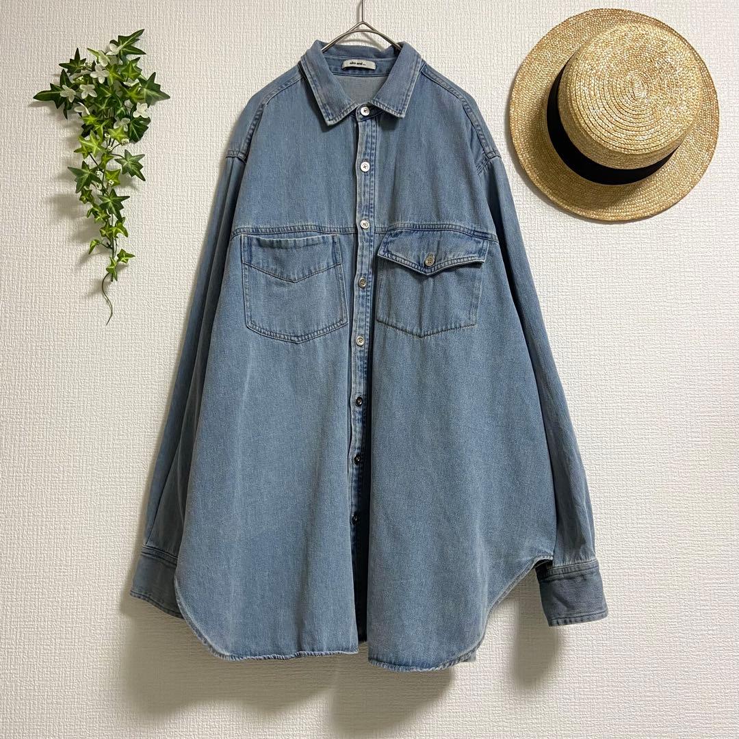 ニコアンド＊Misayoさんプロデュース BIGデニムシャツ スモーキーブルー