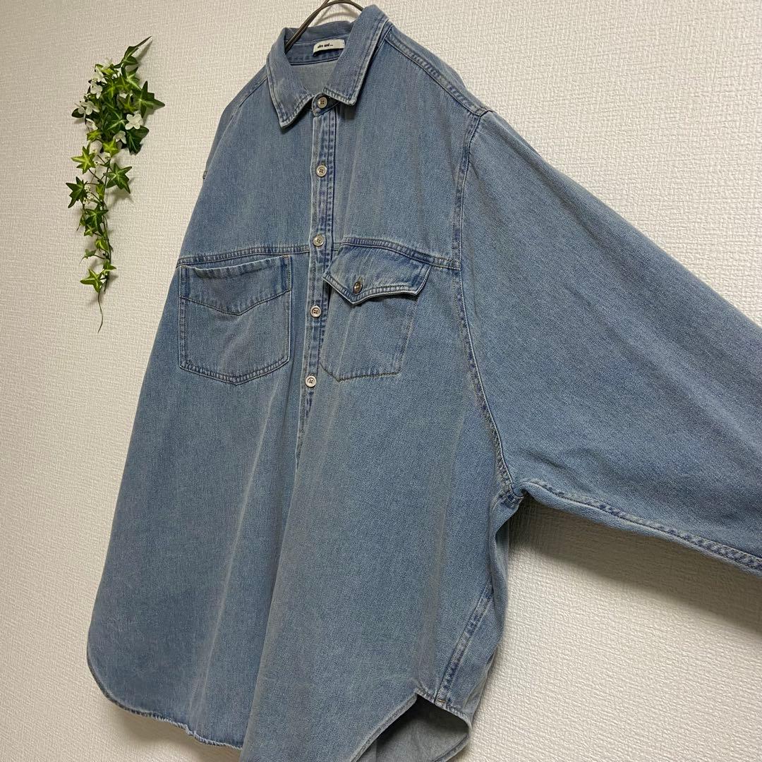 ニコアンド＊Misayoさんプロデュース BIGデニムシャツ スモーキーブルー