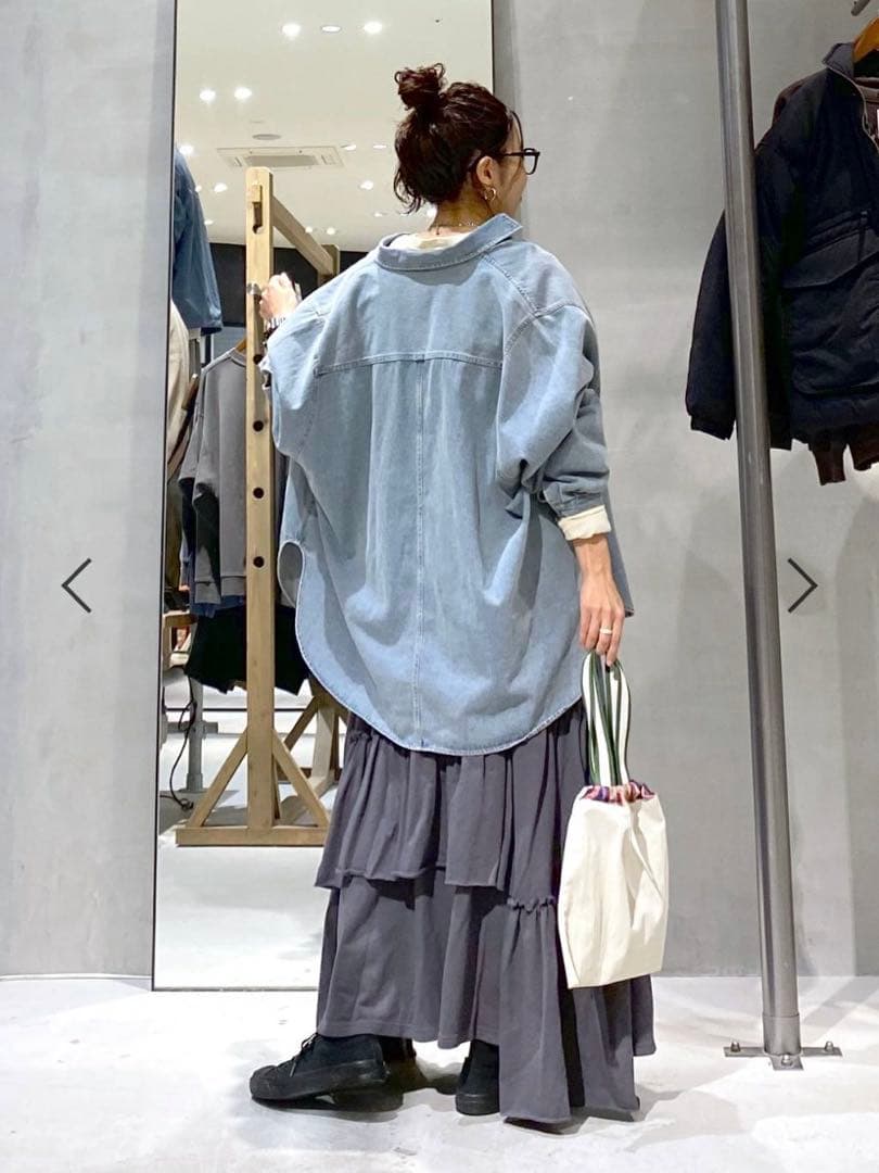 ニコアンド＊Misayoさんプロデュース BIGデニムシャツ スモーキーブルー