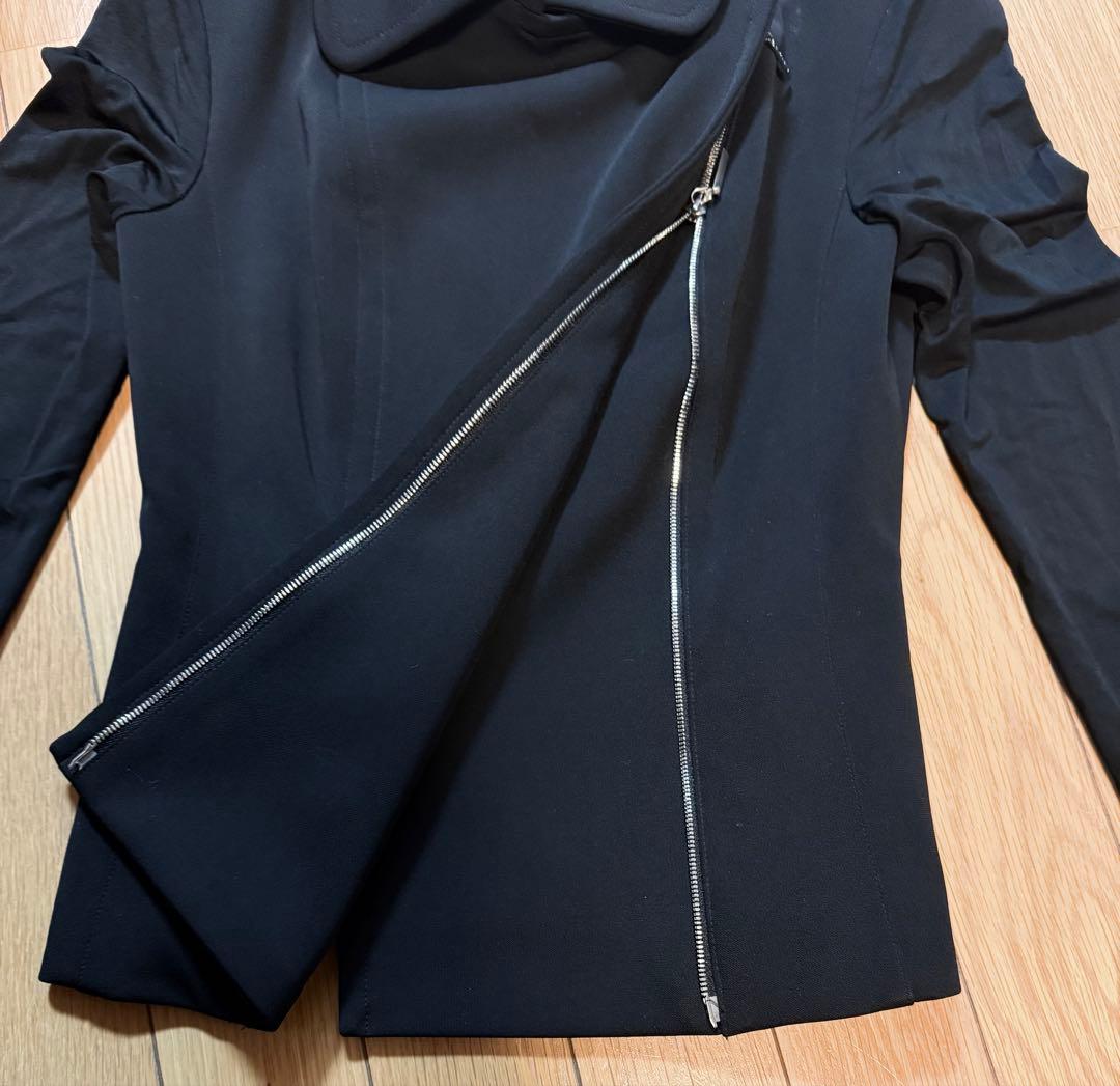 美品 FOXEY フォクシー アシンメトリー ジップアップ ジャケット 38