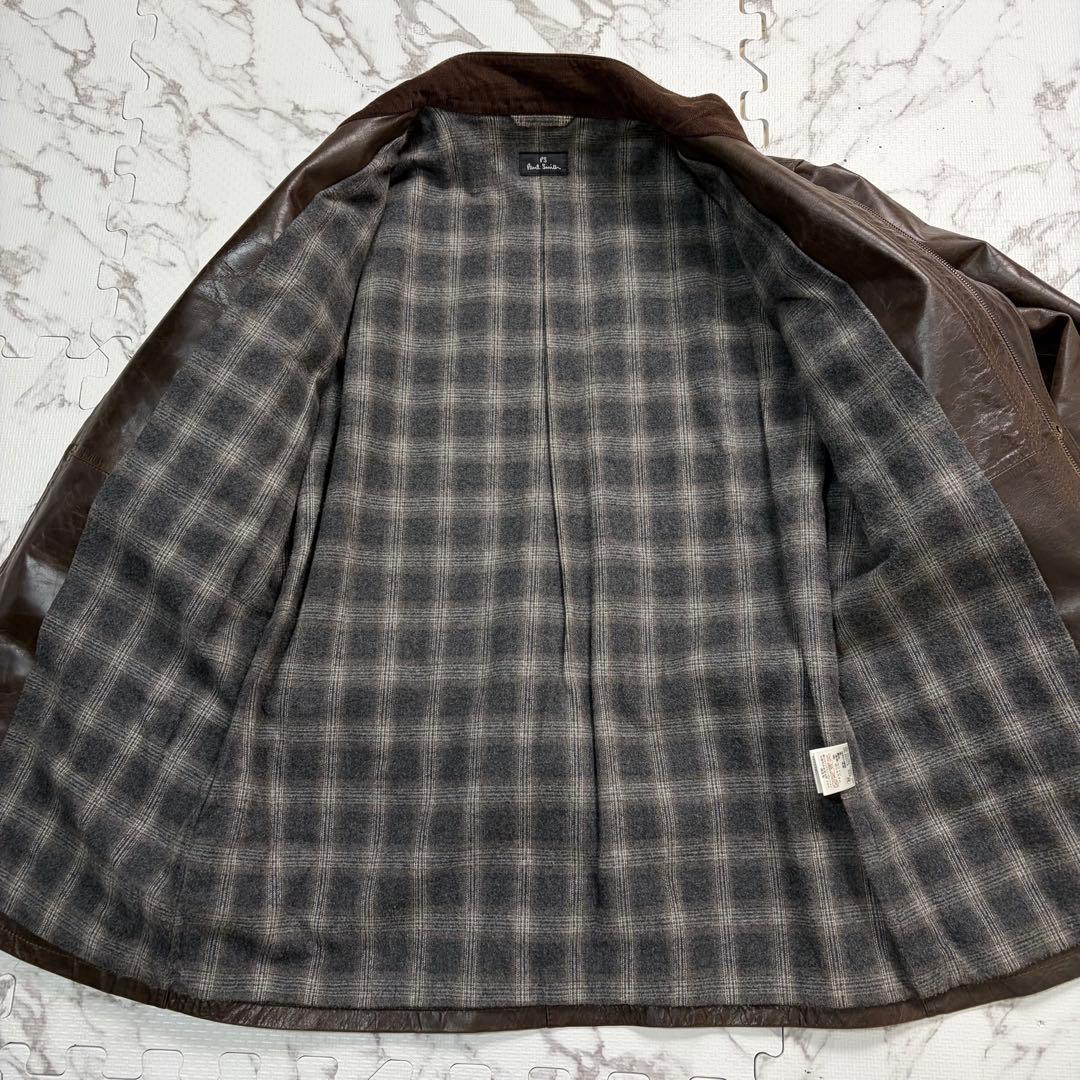 入手困難✨ポールスミス レザージャケット モーターサイクル Lsize 焦茶 羊