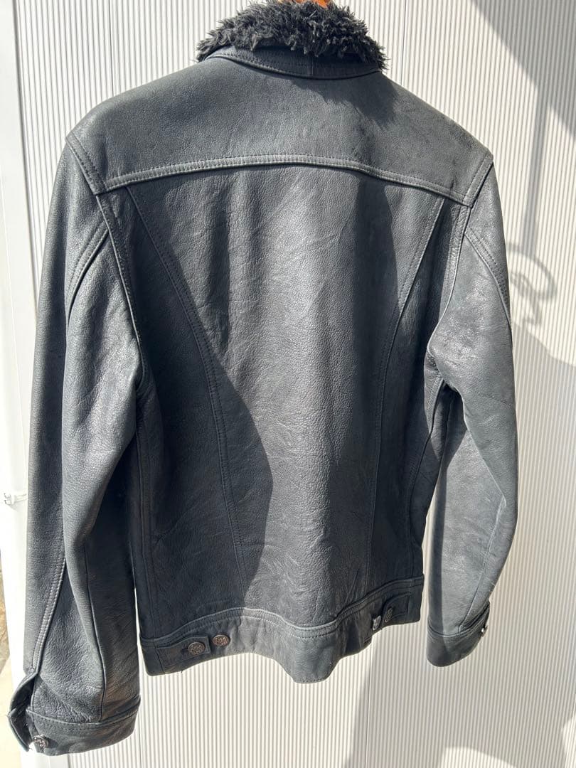 Lee ストームライダー レザージャケット 牛革 黒 ボア襟 BEAMS別注