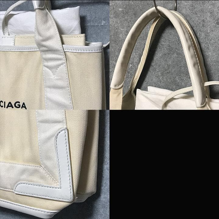 BALENCIAGA ハンドバッグ 339933 ネイビーカバス ポーチ付き