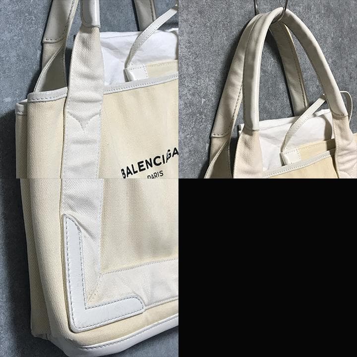 BALENCIAGA ハンドバッグ 339933 ネイビーカバス ポーチ付き